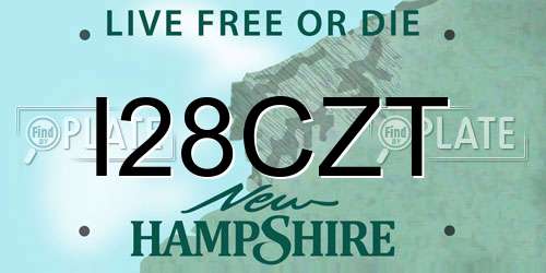 I28CZT New Hampshire License Plate