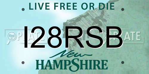 I28RSB New Hampshire License Plate
