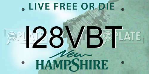 I28VBT New Hampshire License Plate