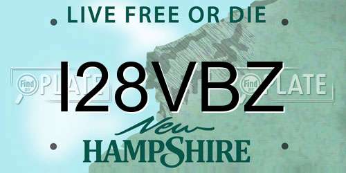 I28VBZ New Hampshire License Plate