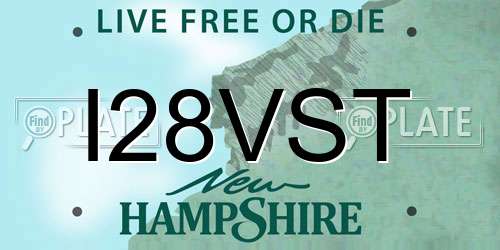 I28VST New Hampshire License Plate