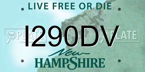 I290DV New Hampshire License Plate