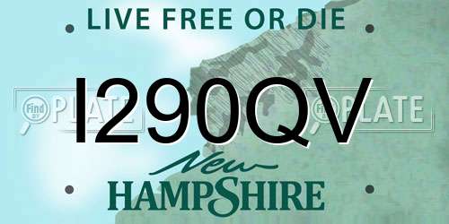 I290QV New Hampshire License Plate