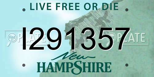 I291357 New Hampshire License Plate