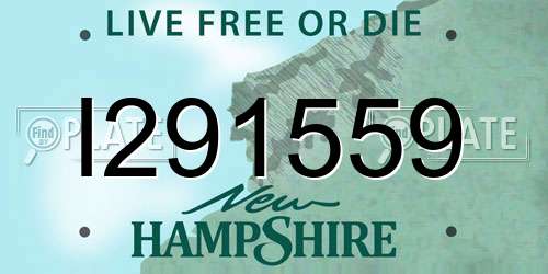 I291559 New Hampshire License Plate