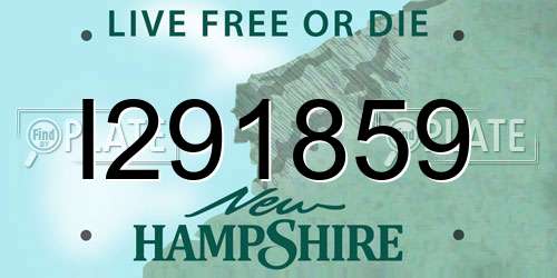 I291859 New Hampshire License Plate