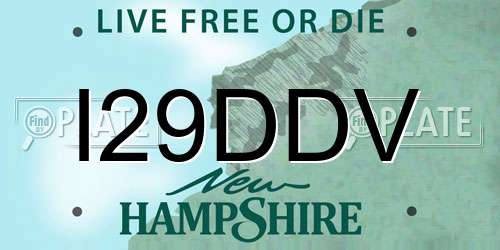 I29DDV New Hampshire License Plate