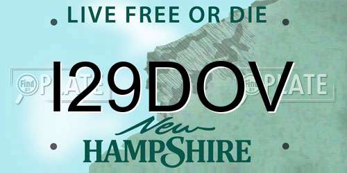 I29DOV New Hampshire License Plate