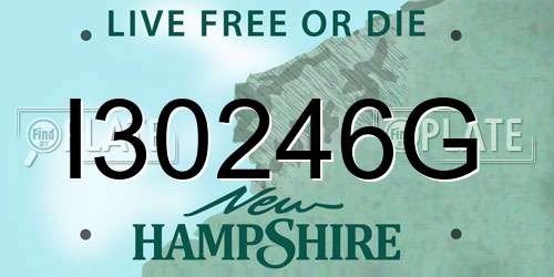 I30246G New Hampshire License Plate
