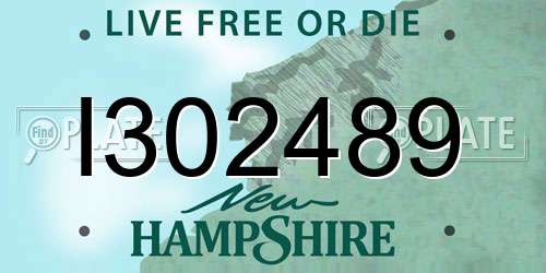 I302489 New Hampshire License Plate
