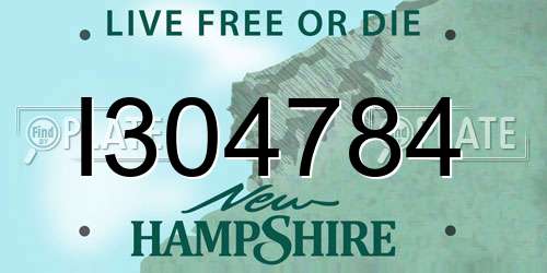 I304784 New Hampshire License Plate