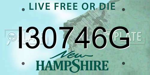I30746G New Hampshire License Plate
