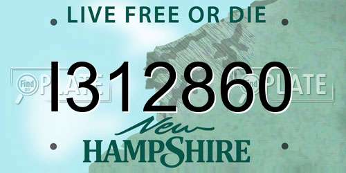 I312860 New Hampshire License Plate