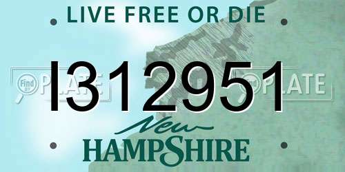 I312951 New Hampshire License Plate