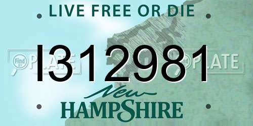 I312981 New Hampshire License Plate