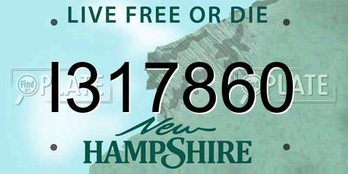 I317860 New Hampshire License Plate
