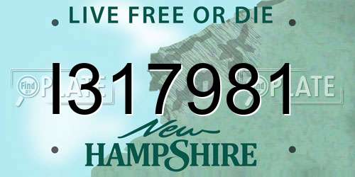 I317981 New Hampshire License Plate