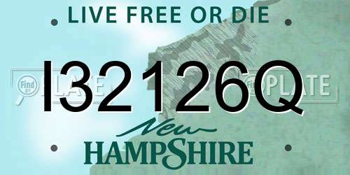 I32126Q New Hampshire License Plate
