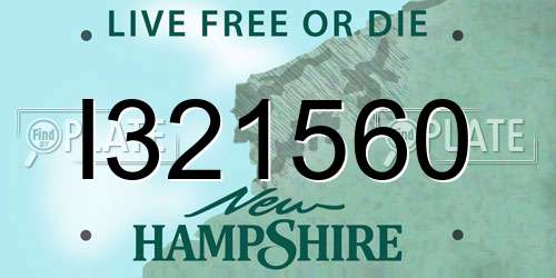 I321560 New Hampshire License Plate