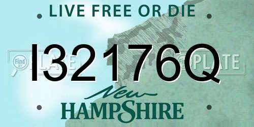I32176Q New Hampshire License Plate