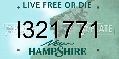 I321771 New Hampshire License Plate