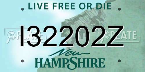 I32202Z New Hampshire License Plate