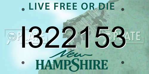 I322153 New Hampshire License Plate