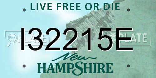 I32215E New Hampshire License Plate