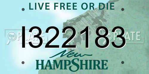 I322183 New Hampshire License Plate