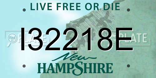 I32218E New Hampshire License Plate