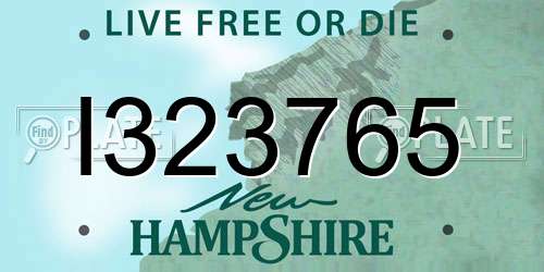 I323765 New Hampshire License Plate