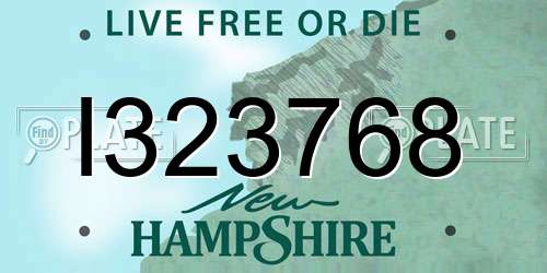 I323768 New Hampshire License Plate