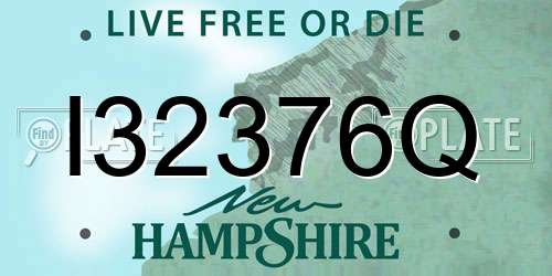 I32376Q New Hampshire License Plate