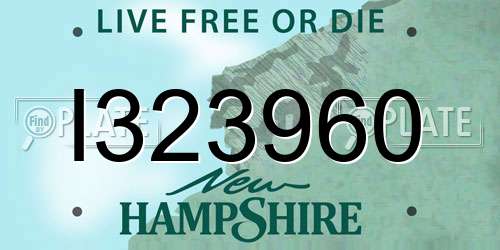 I323960 New Hampshire License Plate