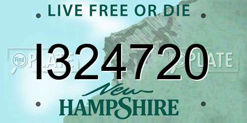 I324720 New Hampshire License Plate