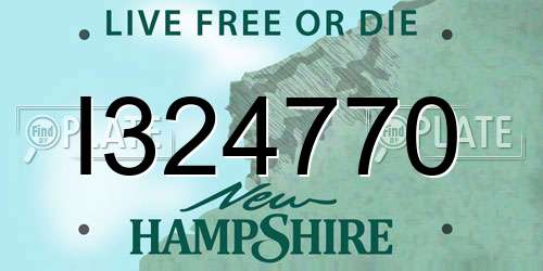 I324770 New Hampshire License Plate