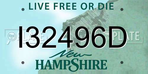 I32496D New Hampshire License Plate