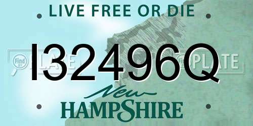 I32496Q New Hampshire License Plate