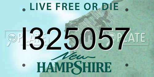 I325057 New Hampshire License Plate