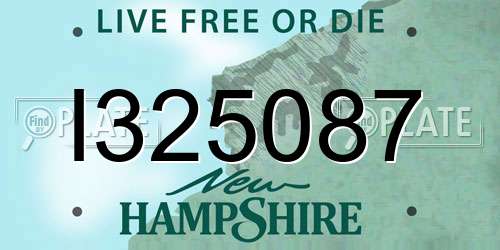 I325087 New Hampshire License Plate