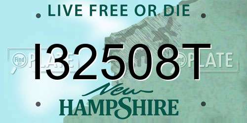 I32508T New Hampshire License Plate