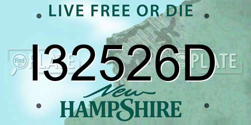 I32526D New Hampshire License Plate