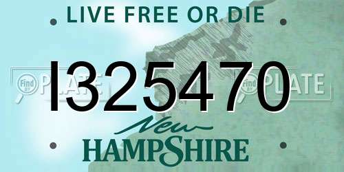 I325470 New Hampshire License Plate