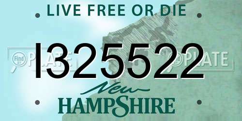 I325522 New Hampshire License Plate