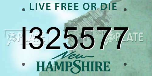 I325577 New Hampshire License Plate