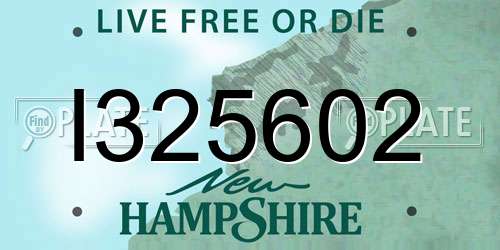 I325602 New Hampshire License Plate