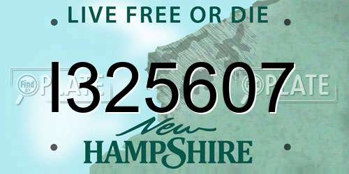 I325607 New Hampshire License Plate