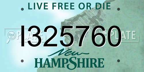 I325760 New Hampshire License Plate