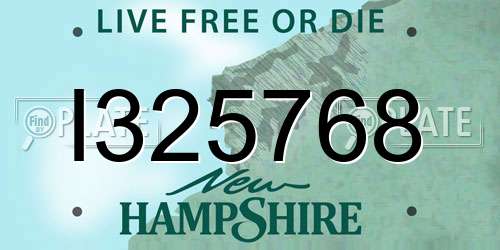 I325768 New Hampshire License Plate