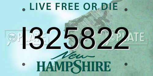 I325822 New Hampshire License Plate